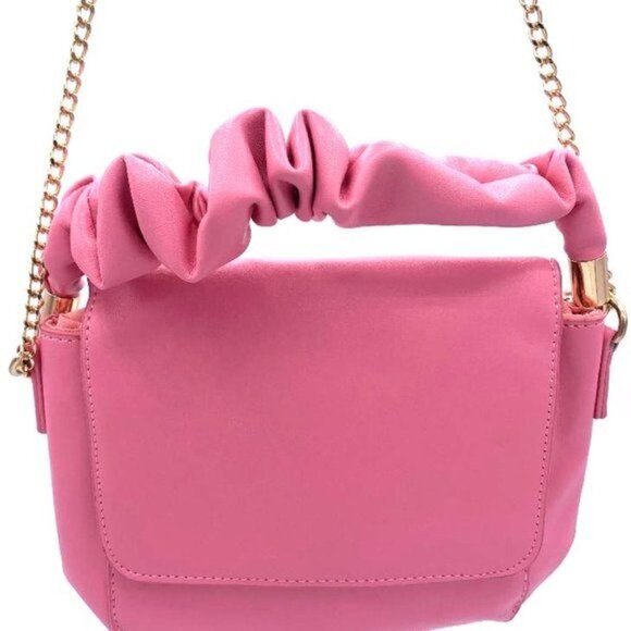 Trendy Pink Crossbody Casual Compact Ruched Handle Small Bag - Picture 3 of 11
